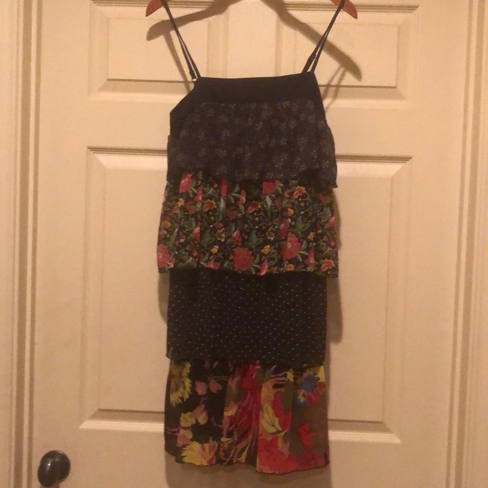 Floral Flirty Boho Hippie  Strap Sundress